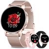 Fitdafit Smartwatch Donna con Chiamate Bluetooth, 3 Armbänder, 1.27 HD | Orologio Fitness Rotondo con Cardio Contapassi Sonno, 100+ Modalità Sportive, IP68 impermeabile, Regalo per iOS Android
