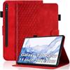 Vkooer Custodia for Samsung Galaxy Tab S8 2022 /S7 2020 (11 Pollici) Cover SM-X700 / X706 /T870 / T875 Custodia Pelle PU Leggero Flip Tasca Case con Supporto Funzione, Rosso