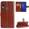 QiongniAN Cover per Huawei Y6 2019 ,Cover per Huawei Y6s 2019 JAT-LX1 JAT-L21 JAT-LX3 JAT-L23 JAT-L41 / Honor Y6s JAT-L29 / Y6 Prime 2019 / Honor 8A JAT-LX9 Custodia Portafoglio in pelle Flip Case Brown