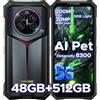 DOOGEERugged V50 Smartphone Rugged 5G IP68 200MP 11000mAh 512GB Dual SIM | 12 GB RAM fisica + 36 GB virtuale, Dimensity 8300, 6,78'' FHD+ 120 Hz, ricarica 66 W, visione notturna, WiFi 6E, NFC