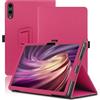 Envibe Custodia per DOOGEE Tab E3 Pro 13 Pollici, Cover Tablet DOOGEE Tab E3 Pro, Copertura Protettiva Pieghevole con Supporto per Matita e Cinturino da Polso, Protezione Completa. (Rosso)