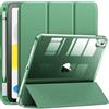 INFILAND Custodia per iPad (A16) 11ª/10ª generazione (2025/2022), Smart Case Cover resistente agli urti con retro trasparente, Cover protettiva con funzione Auto Sleep/Wake, Verde mezzanotte
