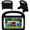 Nikaque Custodia per tablet per Samsung Galaxy Tab 3 4 7.0 SM-T230 T231 T235 P3200, adatta ai bambini, manico con supporto, copertura sicura in schiuma EVA, leggera, custodia protettiva antiurto nera