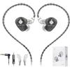 Hidizs MS1 Galaxy IEM - Auricolari da gioco con doppio motore magnetico per un suono coinvolgente da gioco, auricolari cablati, microfono in linea, cavo a 2 pin staccabile, spina da 3,5 mm