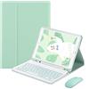 QYiiD QYiD Custodia con Tastiera e Mouse per iPad Mini 5 / Mini 4, Ultrathin Custodia con Supporto e Tastiera Bluetooth staccabile per 7.9 iPad Mini 5a 2019/iPad Mini 4a 2015, Verde