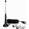 VINDENI Antenna TV Interna Amplificata Potente, DAB/FM Antenna TV Portatile | Antenna TV, Base Magnetica, Cavo da 3 M, Portata di Oltre 500 Miglia, Compatibile con 4K HD/1080P/VHF/UHF