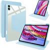Lemxiee Cover per Xiaomi Redmi Pad Pro & POCO Pad 12.1 Case,Custodia in pelle PU + Acrilico trasparente per supporto rotante & Slot per penna