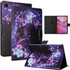 LSPCASA Custodia per Lenovo Tab 10,1, 2025 TB-311FU TB-311XU - Custodia protettiva con scomparto per penne a rabat in pelle sintetica con funzione supporto - Motivo farfalla viola