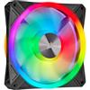 Corsair QL140 RGB Ventola con 34 LED RGB Regolabili, Fino a 1.250 Giri/Min, Silenziosa, Smorzatori in Antivibrazione, iCUE QL 140 mm, Confezione Singola, Nero/RGB