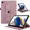 Oduio Custodia per Samsung Galaxy Tab A8 2021/2022 10.5 Pollici (SM-X200/SM-X205) Pelle PU Flip Tablet Case con Supporto Girevole di 360°Cover AntiGraffio Antiurto per Galaxy Tab A8, Rosa Oro