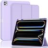 ProCase Custodia per iPad Pro 13 Pollici M5 2025 M4 2024 con Portamatita, iPad Pro 13 Modello: A2925 A2926 A3007 Triple Stand Smart Folio con Copertura Posteriore in TPU Morbido -Viola