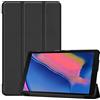 Saturcase - Custodia per Samsung Galaxy Tab A 8.0 (2019), in pelle PU, pieghevole, con supporto, custodia protettiva per tablet Samsung Galaxy Tab A 8.0 (2019) con S Pen SM-P200 P205 Nero