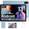 Blackview MEGA 8 Android 16 Tablet 13 Pollici,36GB RAM + 512GB ROM (TF 2TB),Octa Core T620 2.2GHz,50MP+13MP,2K FHD/90Hz,Doppio SIM 4G LTE+5G WiFi Gaming Tablets,11000mAh/18W,Widevine L1/AI/GPS/Pen