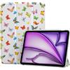 ProCase Cover per iPad Air 11 Pollici M4 2026/M3 2025/M2 2024 | Custodia Smart con Supporto Ricarica Pencil 2, Leggera con Auto Sleep/Wake, Farfalla