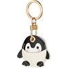 AXFEE Airtags Portachiavi in PU Pelle, Porta Air Tag per GSP Apple | Airtag Cover per Chiavi Zaini e Animale, Portatile, Anti-graffio, Mantiene un Segnale Forte- Pinguino