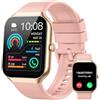 Jugeman Smartwatch da donna e uomo, schermo touch HD da 1,96, con cardiofrequenzimetro, monitoraggio del sonno, contapassi, orologio multi modalità di allenamento, per Android e iOS, rosa