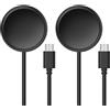 Tading [2 pezzi] per caricabatterie Pixel Watch compatibile con Google Pixel Watch, cavo di ricarica magnetico USB C per Google Pixel Watch, nero - 1 m 100 cm