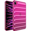 Generico DayQiQiPu Cover per Apple iPad PRO 11 Pollici M4 (2024) 5th Gen 3D Striscia Orizzontale Soft TPU Slim più Sottile Copertura Protettiva Antiurto(Rosa)