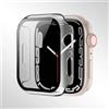 Generic Compatibile con Apple Watch Series 10/9/8/7/6/5/4 40/41/44/45/42/46 mm, dotato di una pellicola protettiva in vetro temperato e una custodia rigida in PC per una protezione completa. (trasparente, 45