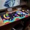 Generic Tappetino da scrivania in pelle a forma di fungo, tappetino per mouse artistico colorato grande per tastiera computer, tappetino per mouse da gioco impermeabile per desktop, protezione e copertura