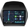 Keconsing 10.1 [8G+256G] Android 15 Autoradio per Hyundai Tucson IX35 2010-2015-Integrato Wireless CarPlay | Android Auto | DSP | GPS Sat Nav | Bluetooth 5.0 | Mirror Link | 360° Panoramica+CAM&MIC