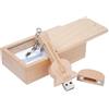 Meiyuexiang Chiavetta USB in legno di acero a forma di chitarra in scatola di legno Maple Wood 3.0/16GB
