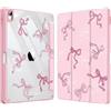 FINTIE Cover per iPad Air 11 M4/M3/M2 (2026-2024)/iPad Air 5a&4a Gen 10,9 | con Portapenne - Sottile Leggero Trasparente Custodia Posteriore con Bordo in TPU, Nastro rosa