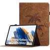 Oduio Custodia per Samsung Galaxy Tab A8 2021/2022 10,5 Pollici (SM-X200/SM-X205) Cover in Pelle PU Case Coperchio Multi-Angli Supporto Pieghevole Cover Protettiva con Chiusura Magnetica-Marrone