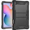 MUDASANQI Custodia antiurto compatibile con Samsung Galaxy Tab S6 Lite 10.4 2024 2022 2020 (SM-P620/P625/P613/P619/P615/P610) con supporto per penna S, cover protettiva ibrida robusta antiurto (nero)