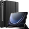 JETech Custodia per Samsung Galaxy Tab S10 Lite/S10 FE/S9 FE 10,9, Nero | Cover TPU morbido, Porta S Pen, Supporto Tri-fold, Auto Svegliati/Sonno