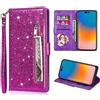 Belzsxy Custodia per Xiaomi Redmi Note 14 Pro 5G,in Premium pelle brillante con glitter e Slot Schede,Stand Funzione,per Xiaomi Redmi Note 14 Pro 5G telefono (Viola)