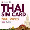 BeachSIM Carta SIM thailandia 30 Giorni | 10GB Dati 4G/5G ad Alta Velocità | Attivazione Rapida Online | Facile da Ricaricare o Estendere | Compatibile con Dispositivi iOS e Android Sbloccati