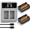 Massate Confezione da 2 batterie NP-W235 da 2600 mAh + caricatore rapido LED PD20 W, carica completa in 2,5 ore, batteria NP-W235 per Fujifilm XT5, XT4, XS20, XH2, XH2S, GFX 50S II, GFX 100S