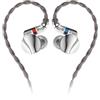 FiiO FD15 - Auricolari in-ear Magnalium DLC HiFi Dynamic Driver da 13,8 mm, con guscio in acciaio inossidabile, cavo MMCX staccabile (argento)