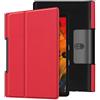 Kepuch Custer Cover per Lenovo Yoga Smart Tab YT-X705F / Yoga Tab 5,PU-Pelle Case Custodia per Lenovo Yoga Smart Tab YT-X705F / Yoga Tab 5 - Rosso