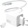 GBKDQQ Caricatore USB C da 65 W con cavo di ricarica retrattile: 3 porte PD PPS caricatore rapido GaN alimentatore di rete con tipo C e USB-A compatibile con MacBook Pro/Air, Galaxy serie S-A, iPhone 16-8