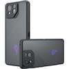 KNOXS Cover per Asus ROG Phone 8 Pro/Phone 8, Traslucido [Anti Ingiallimento] TPU Antiurto Custodia, PC Smerigliato Anti-impronta per Asus ROG Phone 8 Pro/Phone 8 Cover (Nero Smerigliato)