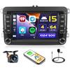Hikity 4+64G 7 Autoradio Android per VW Golf 5 6 Polo Skoda Passat | Touchscreen Wireless Carplay Autoradio 2 DIN GPS Navi Bluetooth 5G WiFi FM/RDS Retrocamera Comandi al Volante USB 4+64G
