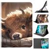 Generico DayQiQiPu Cover per Samsung Galaxy Tab A11 SM-X130/X135 (8,7 Pollici) Custodia Sottile Guscio Con Supporto Ribaltabile Motivo Piccola Mucca Con Porta Matite e Auto Wake/Sleep, 06