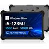Breloom ST13-U Tablet resistente, 13.3 pollici con Windows 11 Pro Tablet Intel I5-1235U, 8GB+256GB, IP65 impermeabile, 4G LTE/GPS/BT5.2/WiFi 6, fotocamera da 13MP+5MP, batteria da 8000mAh (I5-1235U