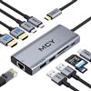 MCY Docking station per laptop singolo 8K, doppio monitor 4K a 60Hz, hub USB C 10 in 1 Ethernet, adattatore multiplo da USB-C a HDMI PD100W, porta dati USB, SD/TF, Dongle Dock di tipo C per MacBook