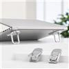 Generic Supporto invisibile pieghevole per computer portatile, adesivo, supporto nascosto per notebook, scrivania, viaggi, ufficio, argento