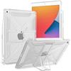 Asgens Custodia Trasparente per iPad 10.2 (2021/2020/2019), Custodia per iPad 9a/8a/7a Generazione con Portapenne/Cavalletto, TPU Morbido con Angoli Rinforzati, Antiurto e Resistente Agli Urti