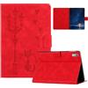 Generico DayQiQiPu Cover per Lenovo Tab P11 (2a Gen) TB-350FU/TB-350XU 11,5 Gatti in rilievo in sotto la luce della strada Modello di flip Custodia ultrasottile con Auto Sveglia/Sonno,Rosso
