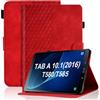Vkooer Custodia for Samsung Galaxy Tab A6 10.1'' 2016 Cover SM-T580/T585 Custodia Pelle PU Leggero Flip Case con Stand Funzione e Tasca per Galaxy Tab A 10.1 Pollice 2016, Rosso