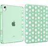 MoKo Cover per iPad (A16) 11a Generazione 11 Pollici, iPad 10a Gen 10,9 in | Custodia per iPad 11/10,9 2025/2022 con Portapenna, Cover Trifold Leggera con Retro PC Traslucido, Verde Pois
