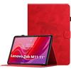 Oduio Custodia per Lenovo Tab M11 (TB330FU/TB330XU) 11 Pollici Cover in Pelle PU Case Coperchio Tablet Multi-Angli Supporto Pieghevole Cover Protettiva con Chiusura Magnetica, Auto Sveglia/Sonno - Rosso