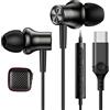 iMangoo Cuffie USB C per Google Pixel 8a 9 Pro 7a, auricolari in-ear magnetici USB C cablati tipo C cuffie con microfono per iPhone 16 Samsung Galaxy A55 A54 A35 A34 S24 S23 FE Ultra S22 S21 Oneplus 11 Nord