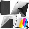 A-BEAUTY Custodia Compatibile con iPad (A16) 11a/10a Generazione (2025/2022) Cover Trasparente Antiurto con Portapenne & Staffe Adattatore, Supporto Trifold 6 in 1 a Forma di Y, Nero