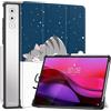 SATURCASE Custodia per Lenovo Yoga Tab Plus 5.0 / Lenovo Yoga Pad Pro da 12,7 pollici, bella pelle PU pieghevole Folio stand sottile leggera auto wake up/sleep custodia protettiva per tablet (KN-4)
